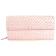 Bottega Veneta Vintage Förägda Rosa Läder Intrecciato Plånbok Pink, Da...