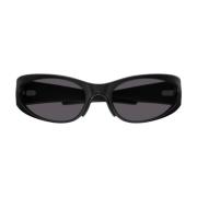 Balenciaga Svarta solglasögon i aluminium med Super 7 spegelglas Black...