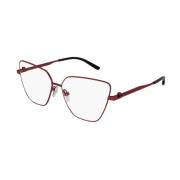 Balenciaga Metalliska optiska glasögon för kvinnor Red, Unisex