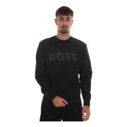 Boss Maxi Logo Crewneck Sweatshirt Black, Herr