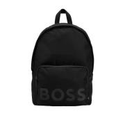 Boss Ryggsäck i återvunnen nylon med logotyp Black, Herr