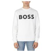 Boss Bomull Stretch Sweatshirt White, Herr