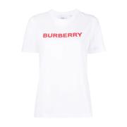 Burberry Vit Bomull Logo Print T-shirt för Kvinnor White, Dam