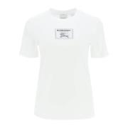 Burberry Vit Bomull T-Shirt - Regular Fit White, Dam