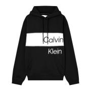 Calvin Klein Stor Logo Hoodie - Håll dig varm och stilfull Black, Herr