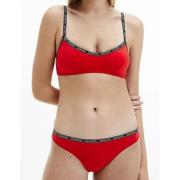 Calvin Klein Ikoniskt Logo Tape Bikini Bralette Red, Dam