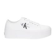 Calvin Klein Vita Flatform Cupsole Låga Sneakers White, Dam