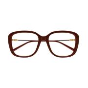 Chloé Rektangulära glasögon med metallstänger och oval logoplakett Bro...