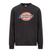 Dickies Logo Print Crew Neck Sweatshirt Black, Herr