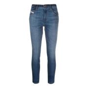 Diesel Blå Slim Jeans för Kvinnor Blue, Dam