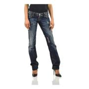 Dsquared2 Vintage Stonewashed Straight Jeans för kvinnor Blue, Dam