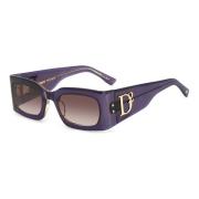 Dsquared2 Violet Beige Solglasögon med Brun Shaded Glas Purple, Unisex
