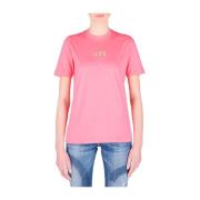 Dsquared2 Rosa Logotyp T-Shirt för Kvinnor Pink, Dam