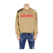Dsquared2 Camouflage Patch Sweatshirt Brown, Herr
