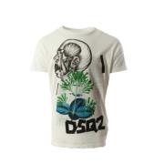 Dsquared2 Herr Vit Bomull T-Shirt White, Herr