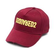 Dsquared2 Bordeaux Logo Baseball Cap Red, Herr