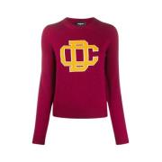 Dsquared2 Bordeau Pull med Orange Logo Red, Dam