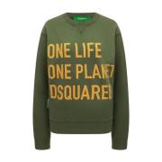 Dsquared2 Grön Sweatshirt, Regular Fit, Tillverkad i Italien Green, Da...