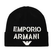 Emporio Armani Mössa med logotyp Black, Herr