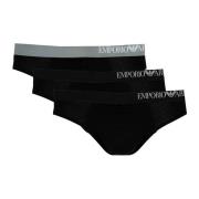 Emporio Armani 3-pack elastisk midjeband boxershorts Black, Herr