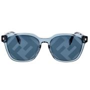 Fendi Fyrkantiga solglasögon med blå spegelglas Blue, Unisex