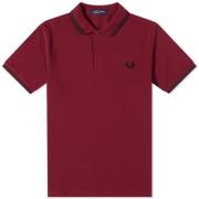 Fred Perry Klassisk Slim Fit Twin Tipped Polo Shirt Red, Herr
