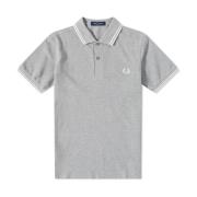 Fred Perry Slim Fit Twin Tipped Polo Gray, Herr