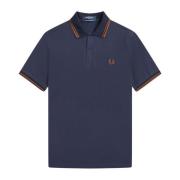 Fred Perry Ikonisk Twin Tipped Polo - Navy/Nut Blue, Herr