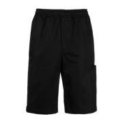 Givenchy Svarta Bomullsshorts med Logoband Black, Herr