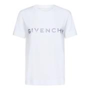 Givenchy Vita Ribbade Crewneck T-shirts och Polos White, Dam