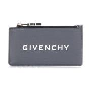 Givenchy Grått läderplånbok med signaturdesign Gray, Herr