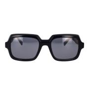 Givenchy Fyrkantiga solglasögon med svart båge och gråa linser Black, ...