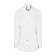 Givenchy Vit Siden Rhinestones Detalj Skjorta White, Dam
