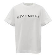Givenchy Oversized T-shirt med Signature-Print White, Herr