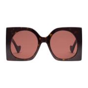 Gucci Fyrkantiga solglasögon Gg1254S-002 Havana Brown, Dam