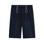Gucci Broderad-logotyp twill-väv shorts Blue, Herr