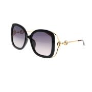 Gucci Exklusiva Gg1021S solglasögon med djärva gaffelarmar Black, Dam