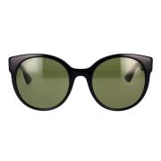 Gucci Runda romantiska solglasögon med GG och Web-detaljer Black, Unis...