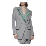 John Richmond Randig dubbelknäppt blazer Gray, Dam