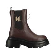 Karl Lagerfeld Läder Chelsea Boots Brown, Dam