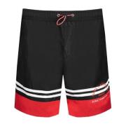 Karl Lagerfeld Herr Badshorts med Justerbar Midja och Fickor Black, He...