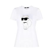 Karl Lagerfeld T-Shirt Maxi Print White, Dam