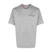 Kenzo Logo-Print Bomull T-Shirt i Ash Grey Gray, Herr
