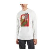 Kenzo Urban Konstnärlig Grafisk Sweatshirt White, Herr