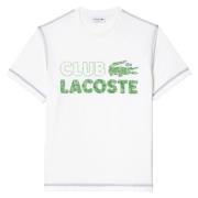 Lacoste Vintage Print Ekologisk Bomull T-shirt White, Herr