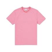 Lacoste Rosa Crew Logo Tee - Kvinnors Kollektion Pink, Dam