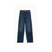 Levi's Ribcage Straight Ankle Jeans Blue, Dam