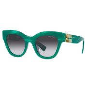 Miu Miu Fyrkantiga solglasögon med guldlogga Green, Dam