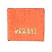 Moschino Orange Krokodil Läder Plånbok Orange, Herr