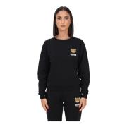Moschino Svart sweatshirt med logga och teddy för kvinnor Black, Dam